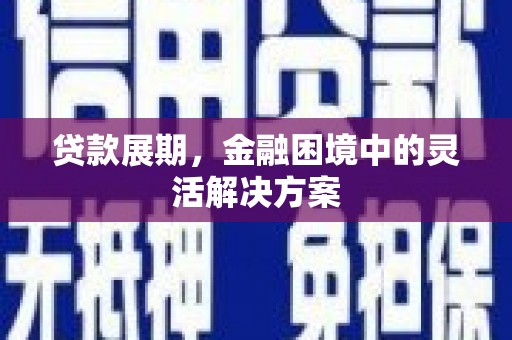白云贷款展期，金融困境中的灵活解决方案