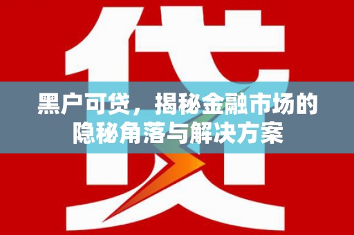 白云黑户可贷，揭秘金融市场的隐秘角落与解决方案