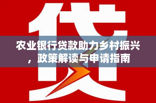 白云农业银行贷款助力乡村振兴，政策解读与申请指南