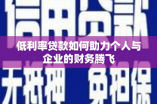 白云低利率贷款如何助力个人与企业的财务腾飞